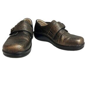 50% off! Alegria shoes women's 36 US 6-6.5 gold bronze leather slip on clogs hoo